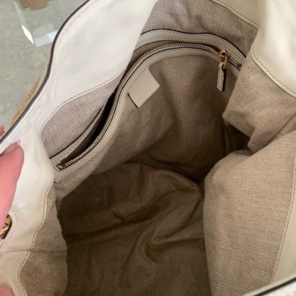 Gucci  Bamboo Handle Cream + Straw Leather and Hobo Bag - Picture 3 of 3